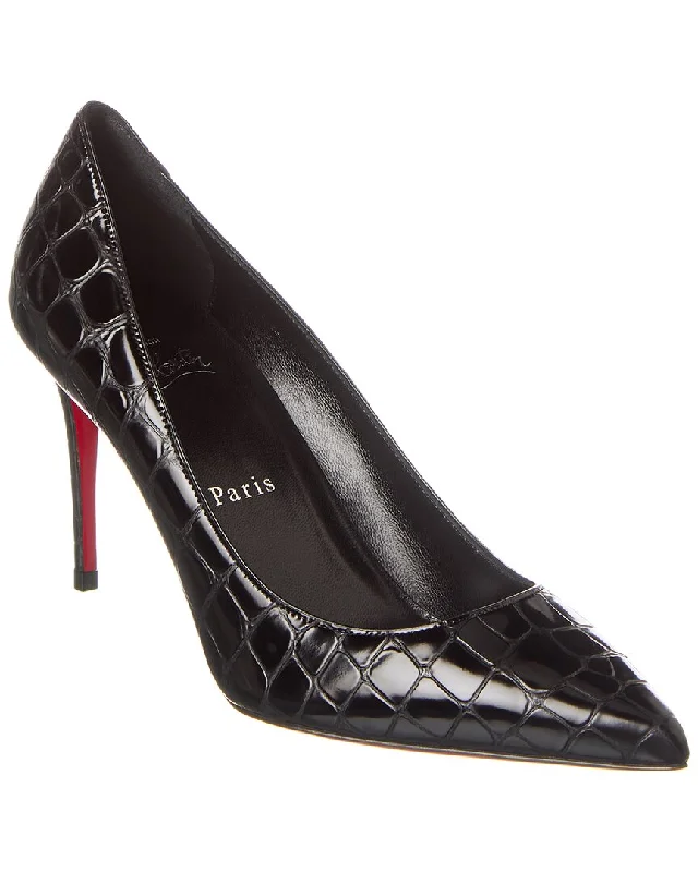 Women's lavender stiletto heel pumps for a delicate styleChristian Louboutin Kate 85 Alligator-Embossed Leather Pump