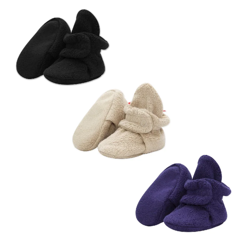 Women's Ankle Booties with Faux Leather and Furry Cuffs in Tan for a Cute and Warm StyleCozie Fleece Baby Bootie 3 Pack - Black/Khaki/True Navy