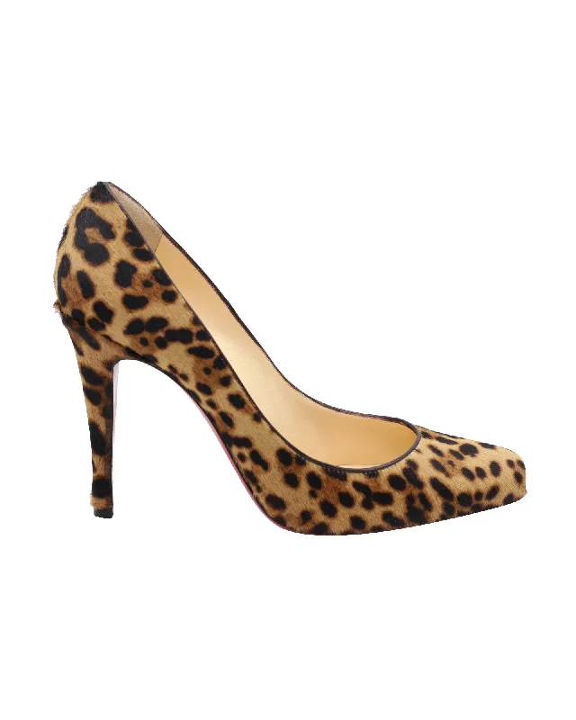 Women's breathable stiletto heel pumps for warm weatherChristian Louboutin Leopard Print High Heel Pumps in Multicolor Pony Hair