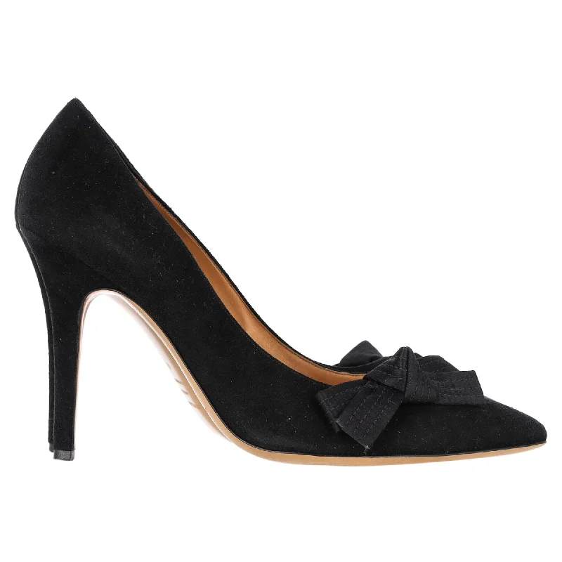 Women's faux suede stiletto heel pumps for a budget - friendly optionIsabel Marant Poppy Bow Detail Pumps in Black Suede