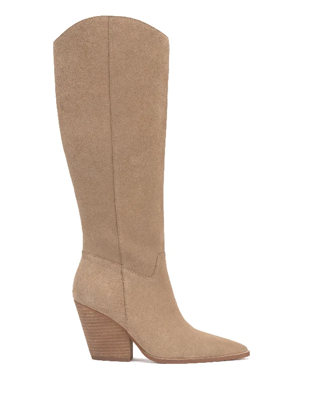 Women's Over - the - Knee Suede Boots in Taupe for a Stylish and Sophisticated OutfitOyennie Extra Wide Calf Knee High Boot