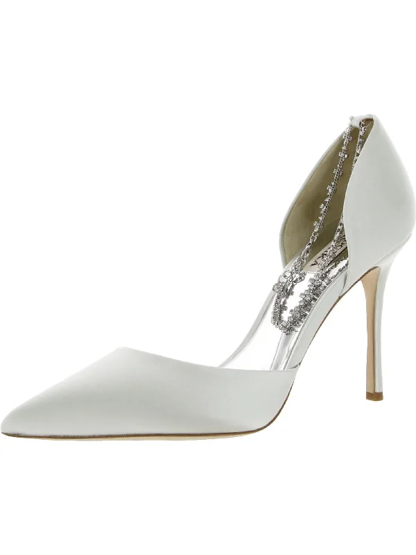 Women's patent leather stiletto heel pumps with a high - shine finishTierra Womens Chain D'Orsay Heels