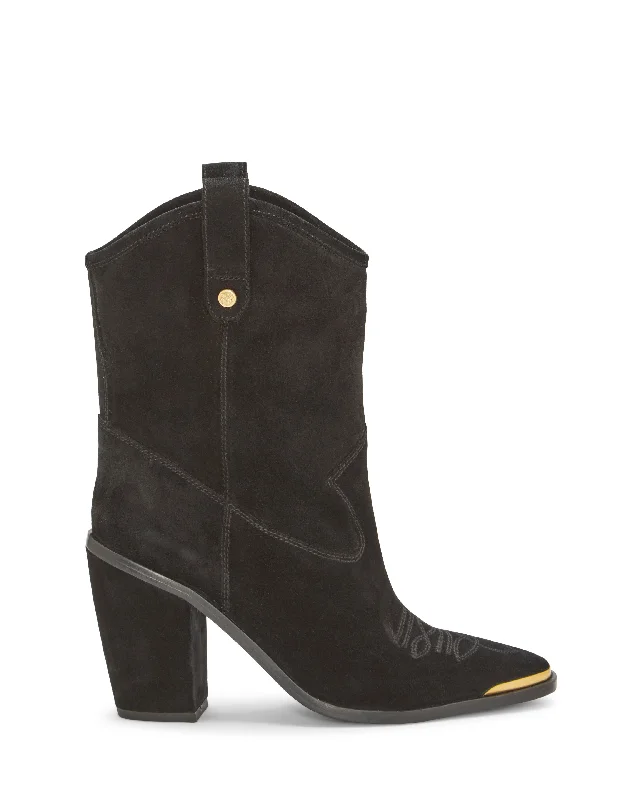 Women's Wedge - Heeled Ankle Boots in Navy Blue for a Comfortable and Trendy OptionAbel Western Boot