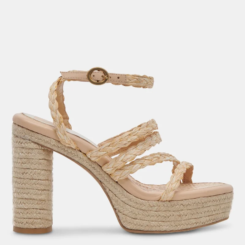 Women's non - slip stiletto heel pumps for safety on slippery floorsCatina Heels Lt Natural Raffia