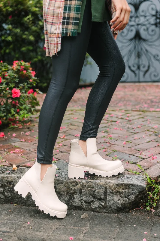 Women's Leather Motorcycle Boots in Dark Brown with Silver Hardware for a Cool Biker LookJust Like This Cream White Booties