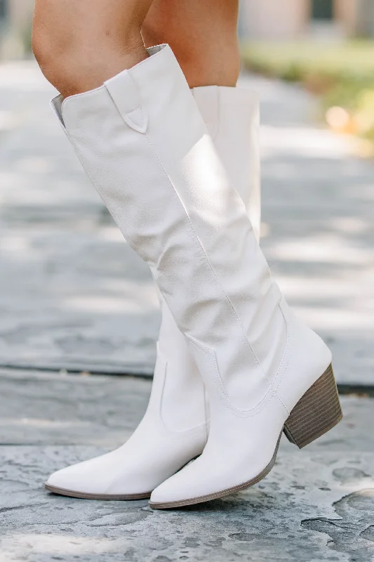 Women's Ankle Boots with Cut - Out Details in Beige for a Unique and Stylish EdgeTake By Love Beige White Western Boots