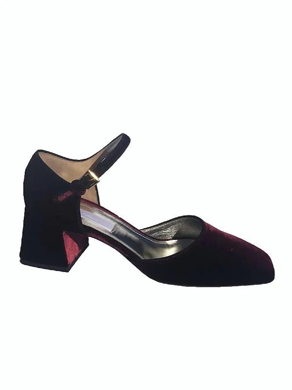 Women's charcoal gray stiletto heel pumps for a neutral yet stylish optionWomen's Boulevardier Maryjane Shoes In Burgundy