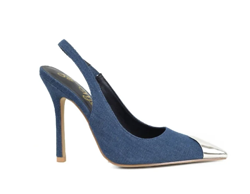 Women's brocade stiletto heel pumps with a vintage feelWomen's Shonda Heel In Denim