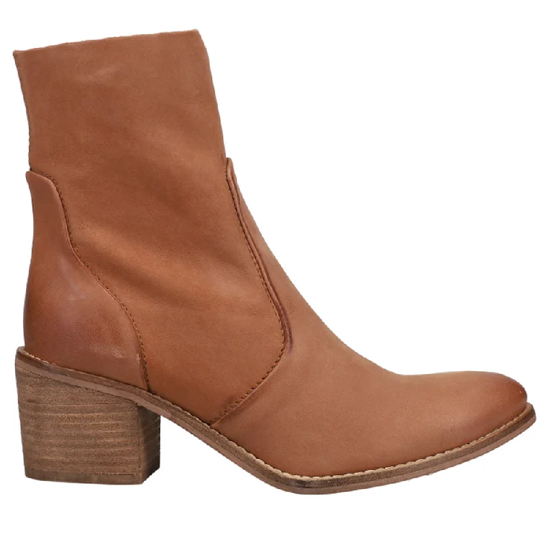 Women's Mid - Calf Suede Boots in Beige with Tassel Trim for a Boho - Inspired StyleMajestic Zippered Round Toe Booties