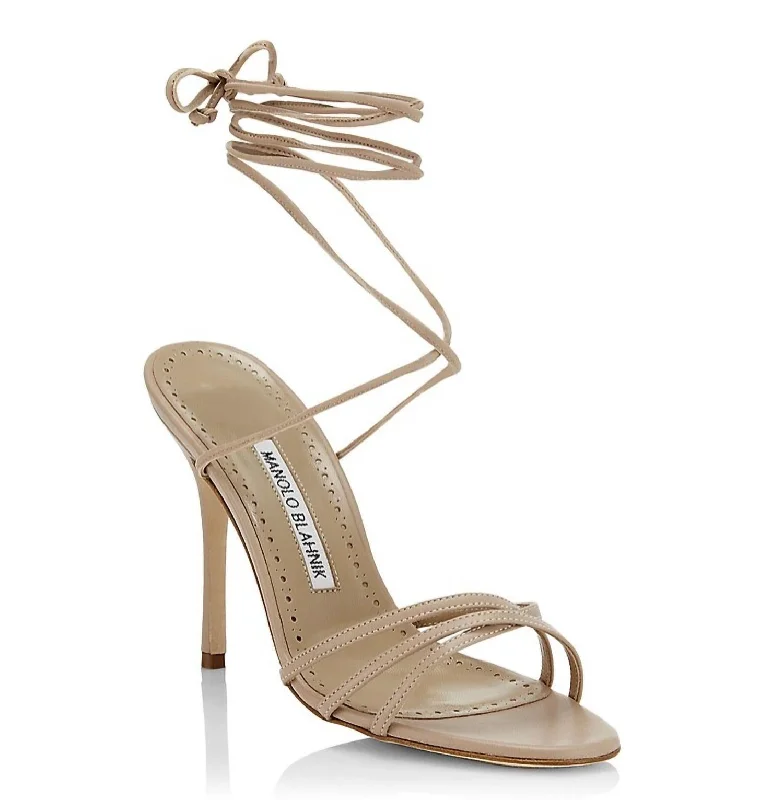 Women's burgundy stiletto heel pumps for a sophisticated appearanceLeva Heels Sandal In Cream Nude