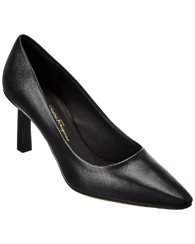 Women's faux suede stiletto heel pumps for a budget - friendly optionFerragamo Justina Leather Pump