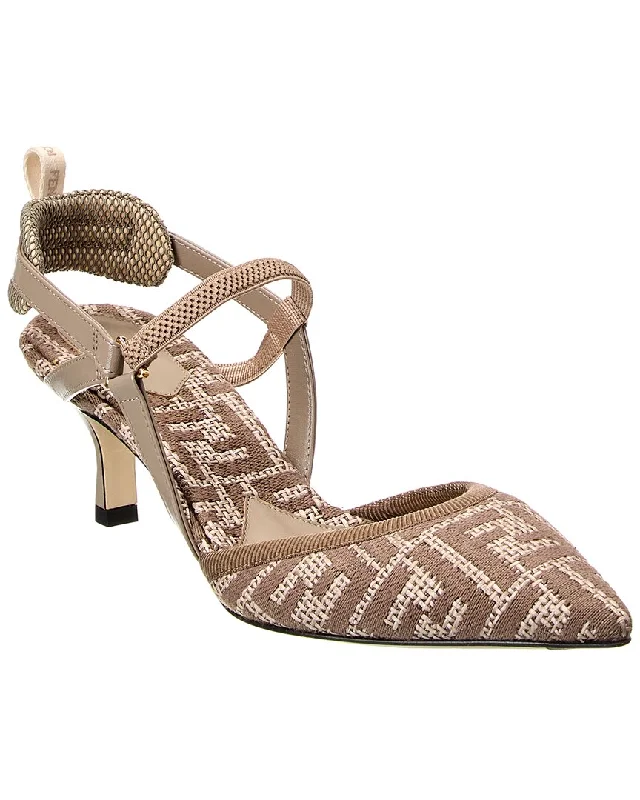 Women's cork - sole stiletto heel pumps for a natural touchFENDI Colibri Lite Slingback Pump