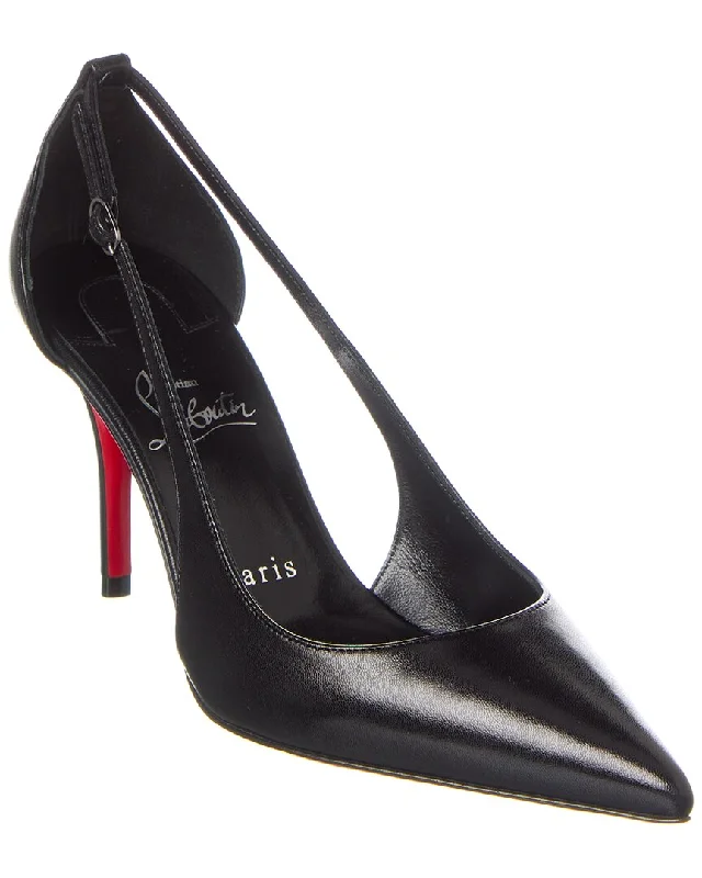 Women's ankle - strap stiletto heel pumps with a cut - out detailChristian Louboutin Apostrophoric 80 Leather Pump