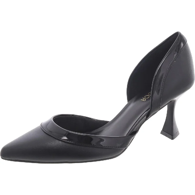 Women's water - resistant stiletto heel pumps for unexpected situationsWomens Faux Leather Laceless D'Orsay Heels