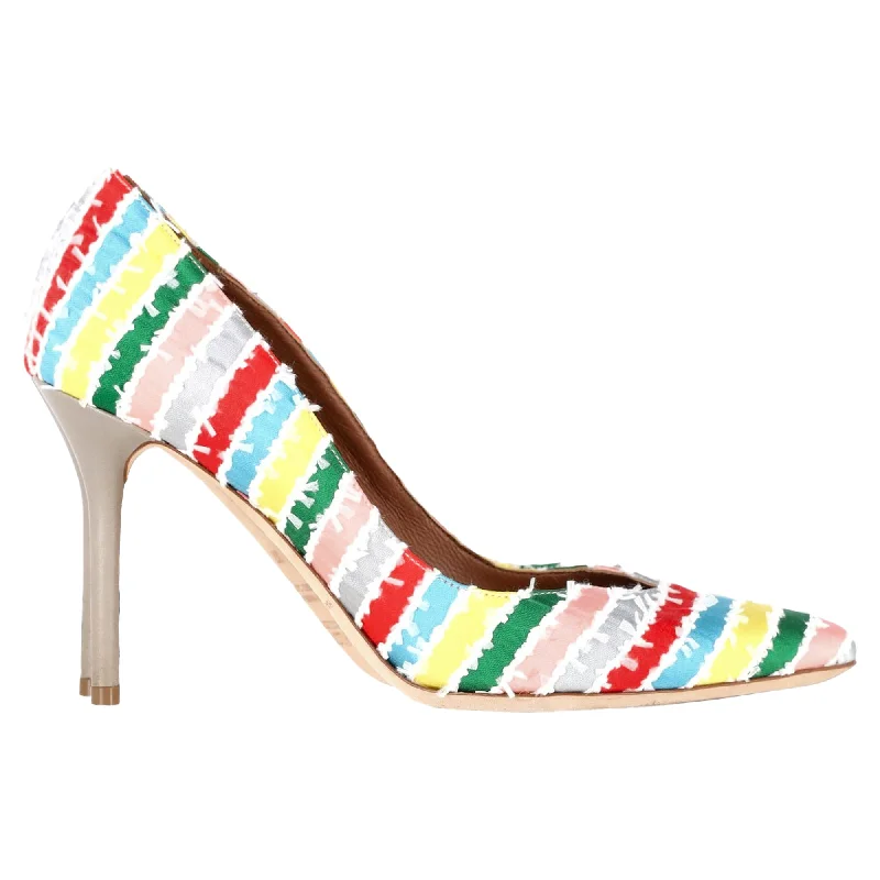 Women's ruffled stiletto heel pumps for a romantic styleMalone Souliers Brenda Pumps in Multicolor Canvas