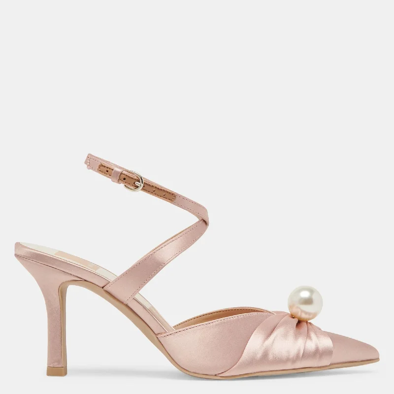 Women's velvet - covered stiletto heel pumps for a luxurious lookKaysey Heels Lt Blush Satin