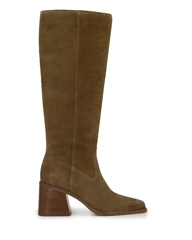 Women's Knee - High Lace - Up Boots in Brown with Buckle Accents for a Western VibeSangeti Narrow Calf Boot