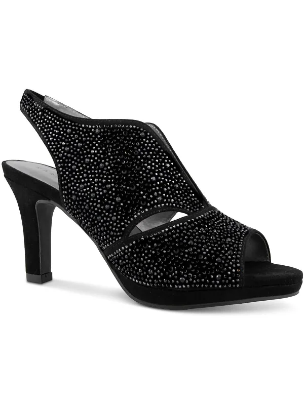 Women's adjustable - strap stiletto heel pumps for a customizable fitBrilee Womens Embellished Peep Toe Pumps