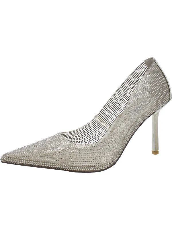 Women's party stiletto heel pumps with a glittery finishClassier Womens Rhinestone Pointed Toe Pumps