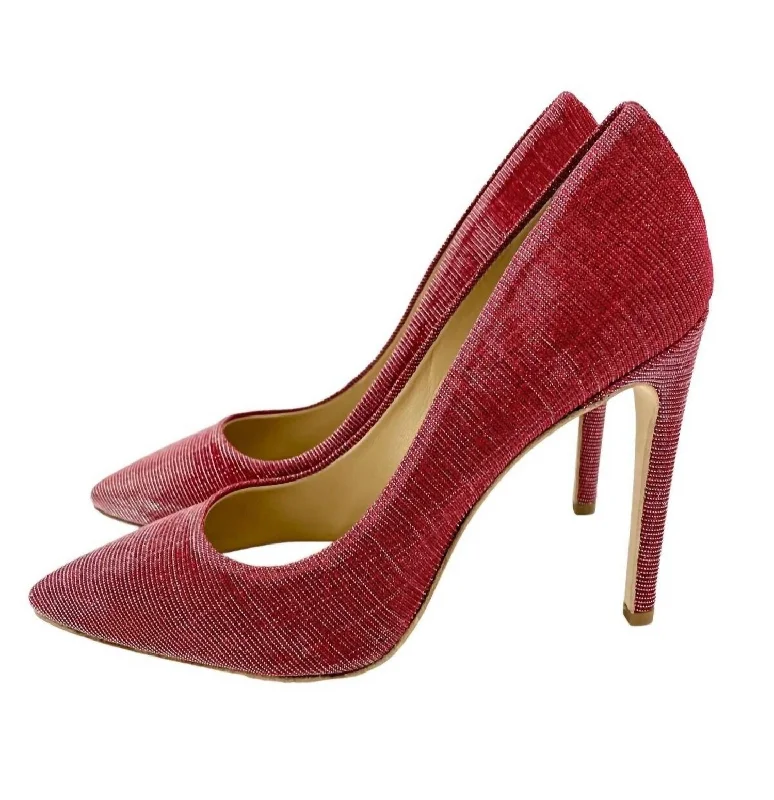 Women's charcoal gray stiletto heel pumps for a neutral yet stylish optionWomen's Mesh Glitter Stiletto Heels In Red