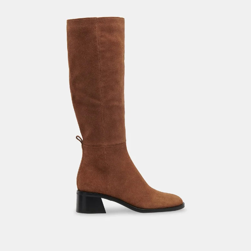 Women's Ankle Boots with Cut - Out Details in Beige for a Unique and Stylish EdgeLIZAH BOOTS BROWN SUEDE