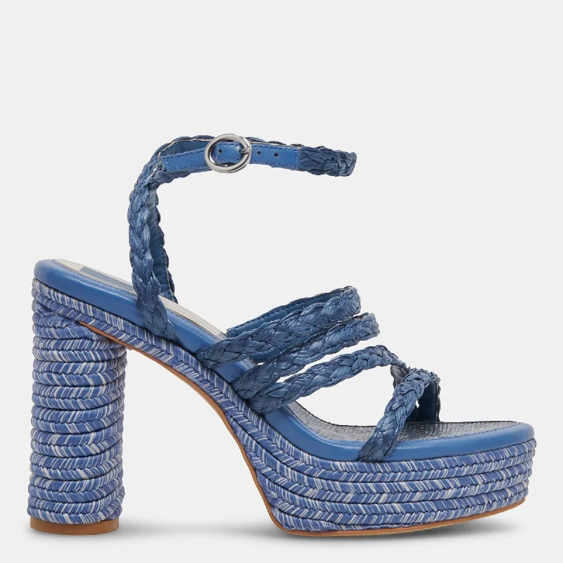 Women's mesh - paneled stiletto heel pumps for breathabilityCatina Heels Blue Raffia