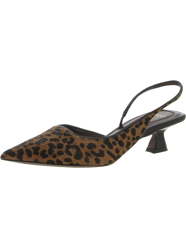 Women's date - night stiletto heel pumps with a sexy silhouetteDevin Womens Calf Hair Slingback Kitten Heels