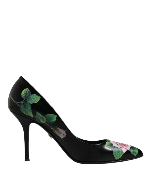 Women's prom stiletto heel pumps in a shimmery fabricDolce & Gabbana  Floral Print High Heels Pumps Women's Shoes (Pre-Owned)