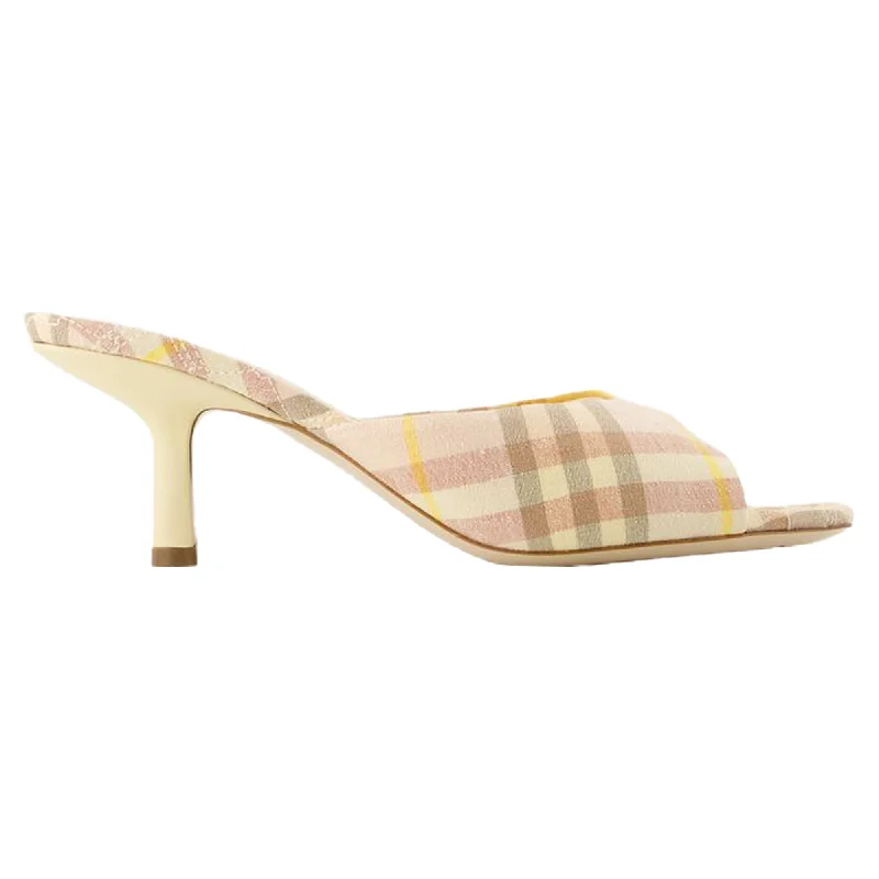 Women's snakeskin - embossed stiletto heel pumps for a bold statementMews 65 Chk Pumps - Burberry - Linen - Pink