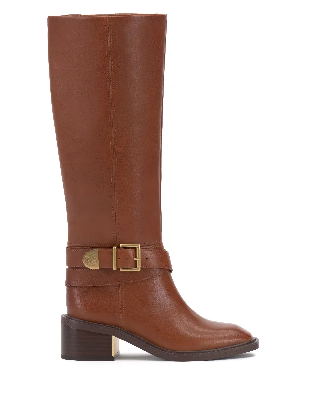 Women's Knee - High Leather Riding Boots in Black for a Classic Equestrian LookGini Wide Calf Boot