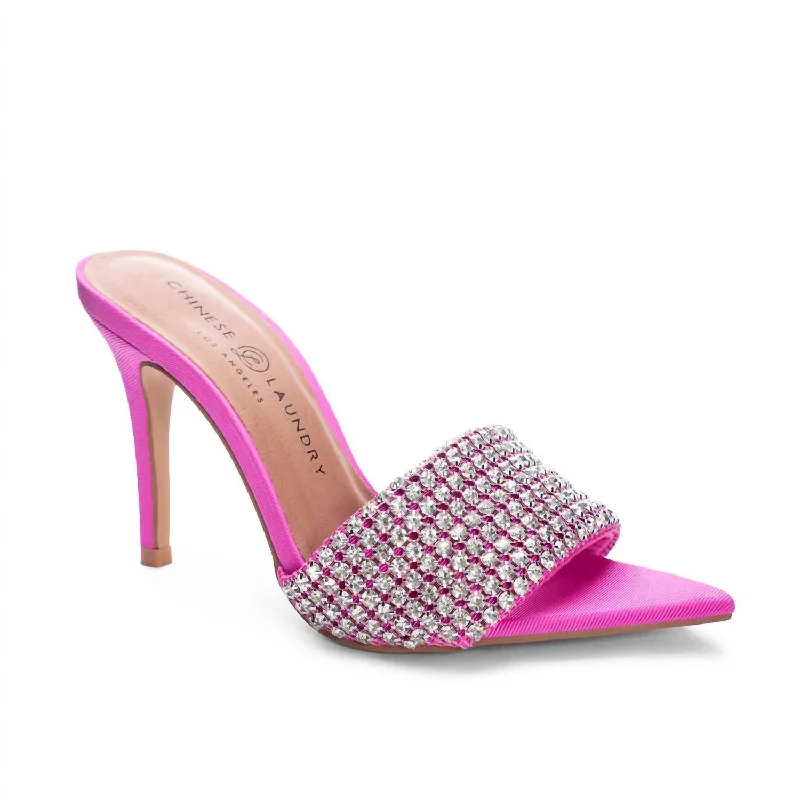 Women's cocktail party stiletto heel pumps with a unique patternJeepers Stiletto Heel In Hot Pink