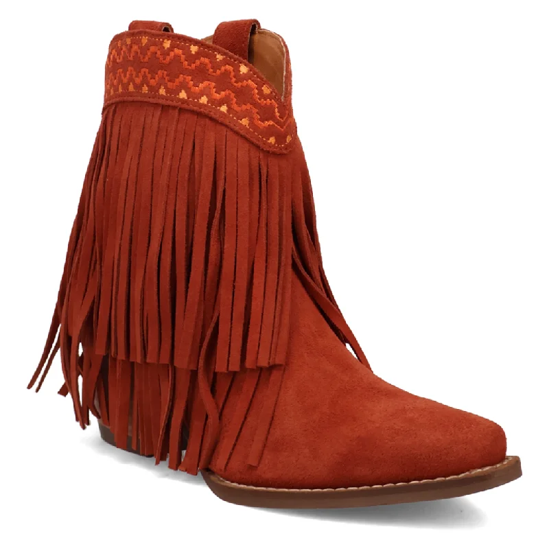 Plus Size Women's Embroidered Knee - High Boots in Burgundy for a Luxurious LookOnline Exclusive | Dingo | Tapadero Suede Leather Bootie in Rust ** PREORDER