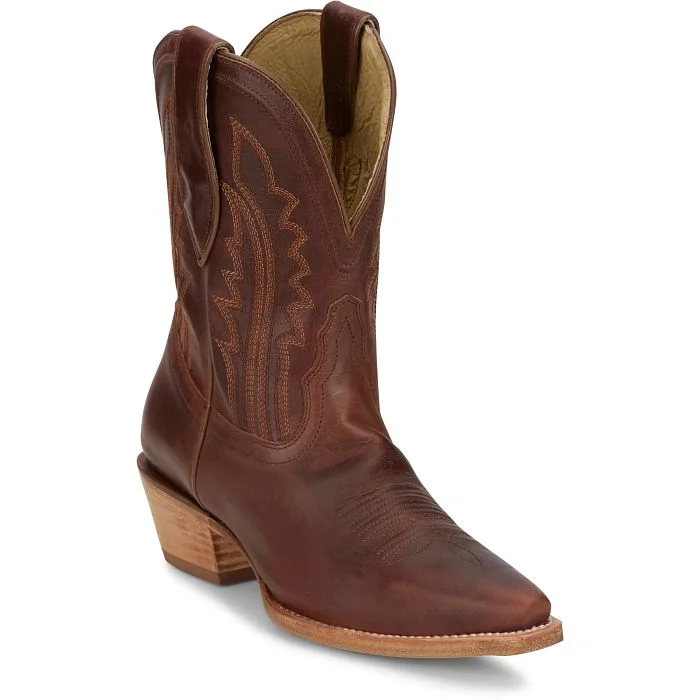 Women's Lace - Trimmed Knee - High Boots in Ivory for a Feminine and Elegant EnsembleTony Lama Women's Areli Western Bootie in Cognac Goat