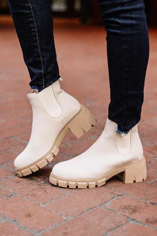 Women's Leather Motorcycle Boots in Dark Brown with Silver Hardware for a Cool Biker LookRight This Way Cream White Booties