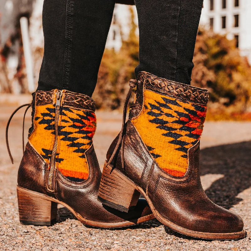 Women's Mid - Calf Suede Boots in Beige with Tassel Trim for a Boho - Inspired StyleSongbird - Brown