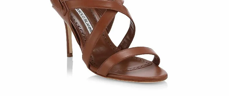 Women's teal stiletto heel pumps for a unique and modern lookWomen Singanu Strappy High Leather Sandals In Brown