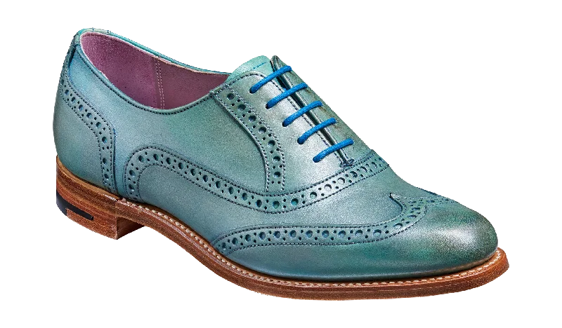 Women's Premium Full - Grain Leather Oxfords in Dark Brown for a Classic Office LookSantina – Aqua Silver Hand Painted