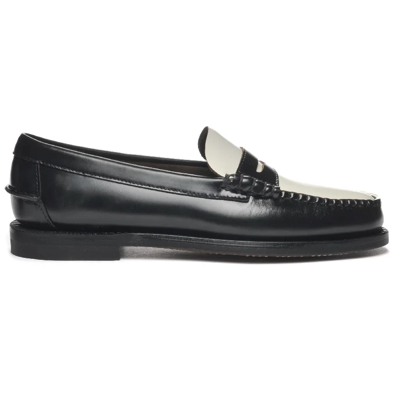 Slip - Resistant Women's Rubber - Sole Loafers in Navy for Wet ConditionsClassic Dan Woman - Black & White