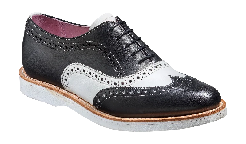 Adjustable Lace - Up Women's Oxfords in Tan for a Customized FitJosie – Black / White Calf