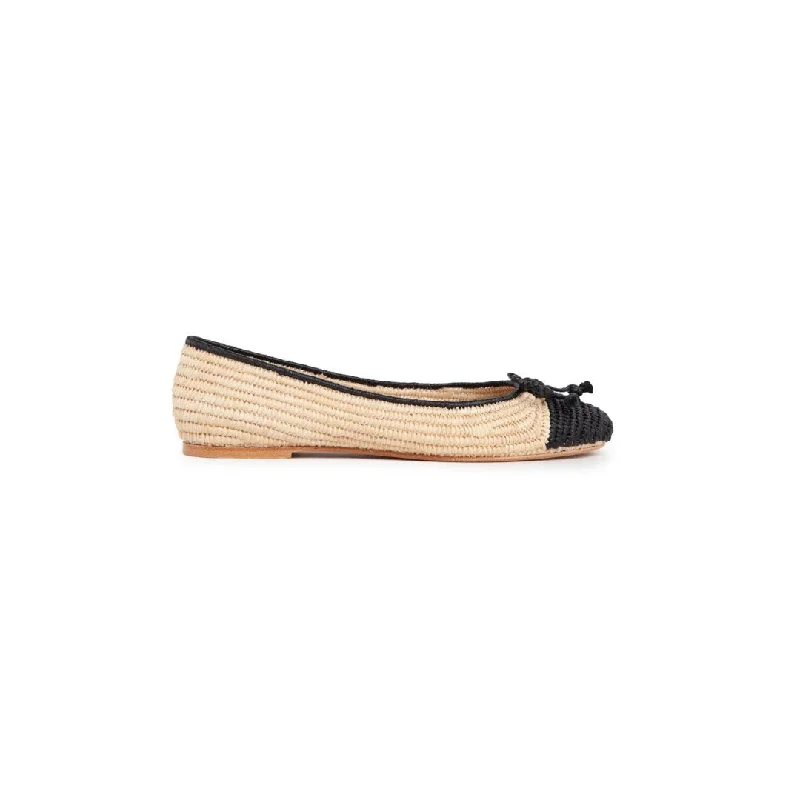 Women's Embroidered Floral Pattern Loafers in Beige for a Spring - Inspired OutfitIdara Raffia Black