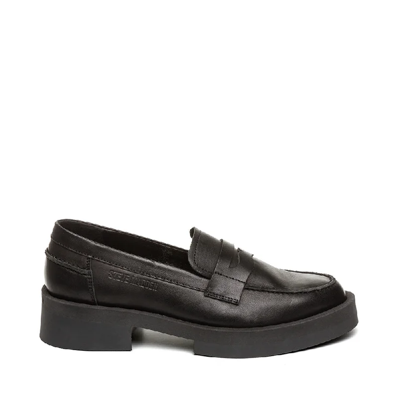 Shock - Absorbing Women's Loafers in Gray for Active LifestylesMarina Flat Shoe BLACK LEATHER