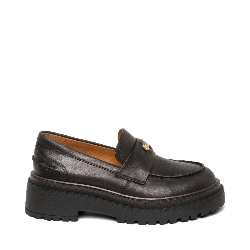 Sustainable Women's Recycled Material Loafers in Gray for Eco - Conscious ShoppersPursuit Flat Shoe BLACK LEATHER