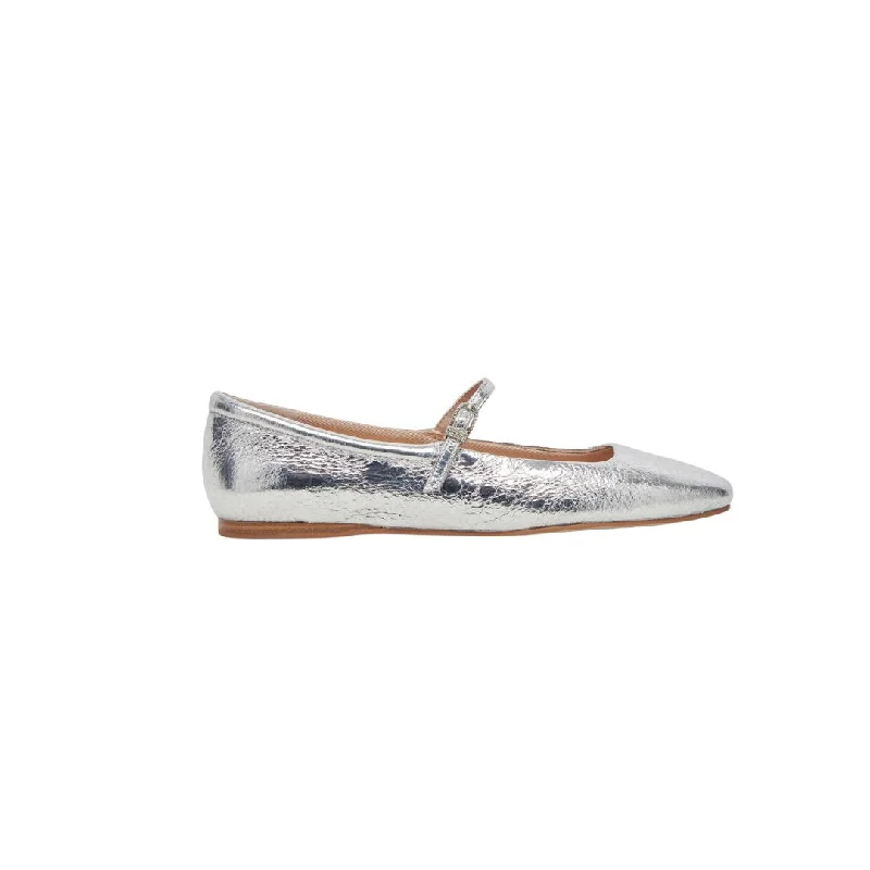 Women's Glitter - Embellished Loafers in Silver for a Sparkly Party LookReyes Ballet Flats Silver