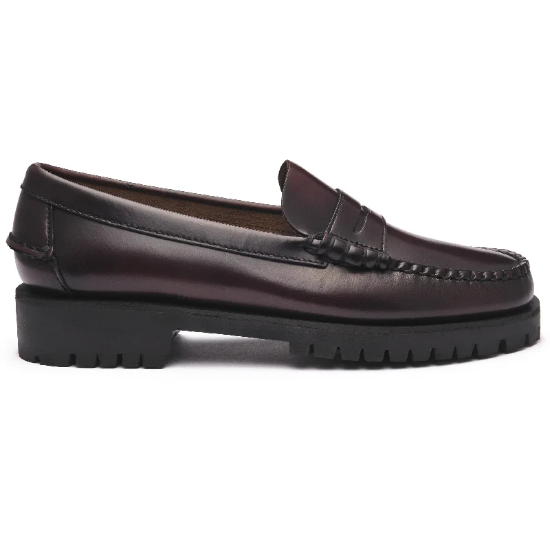 Slip - Resistant Women's Rubber - Sole Loafers in Navy for Wet ConditionsDan Lug Woman - Brown & Burgundy