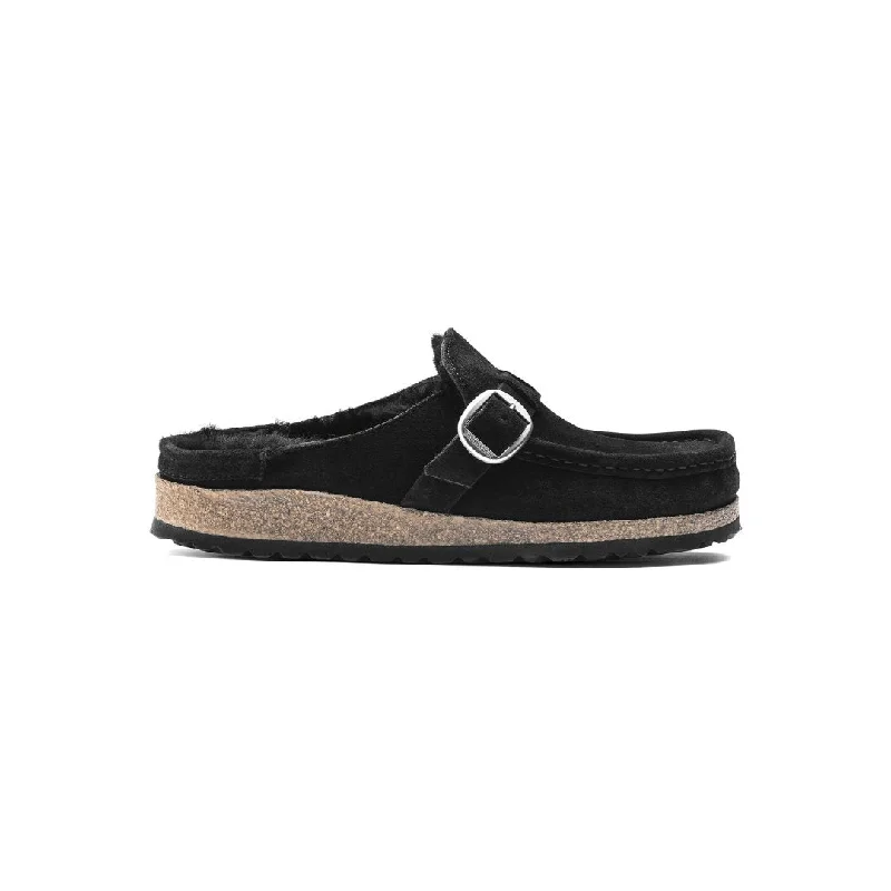 Lightweight Women's Mesh - Paneled Loafers in White for BreathabilityBuckley Shearling Suede Black