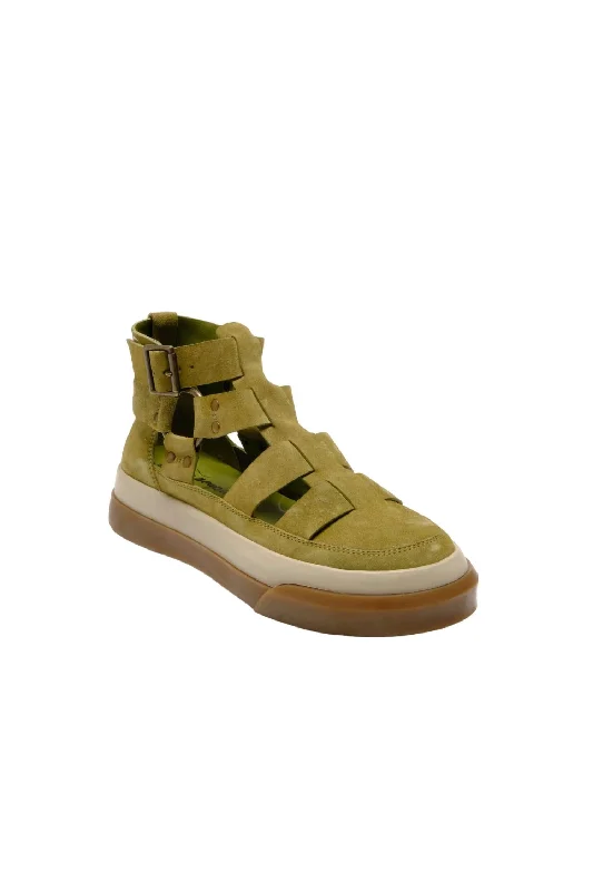 High - Top Women's Leather Sneakers in Black for a Stylish and Durable OptionBodhi Fisher Sneakers In Olive Moss