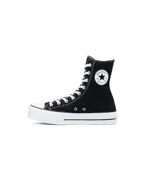 High - Top Women's Leather Sneakers in Black for a Stylish and Durable OptionSneakers Platform Alta Black White Black