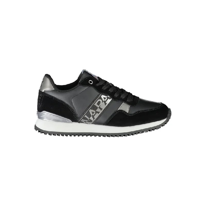 High - Top Women's Leather Sneakers in Black for a Stylish and Durable OptionNapapijri Chic  Lace-Up Sneakers with Contrast Women's Detail