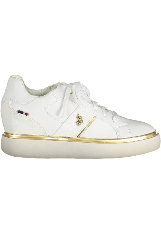 Women's Sneakers with Adjustable Straps for a Customized Fit During High - Impact ExercisesU.S. POLO ASSN. Chic  Lace-Up Sneakers with Logo Women's Detail