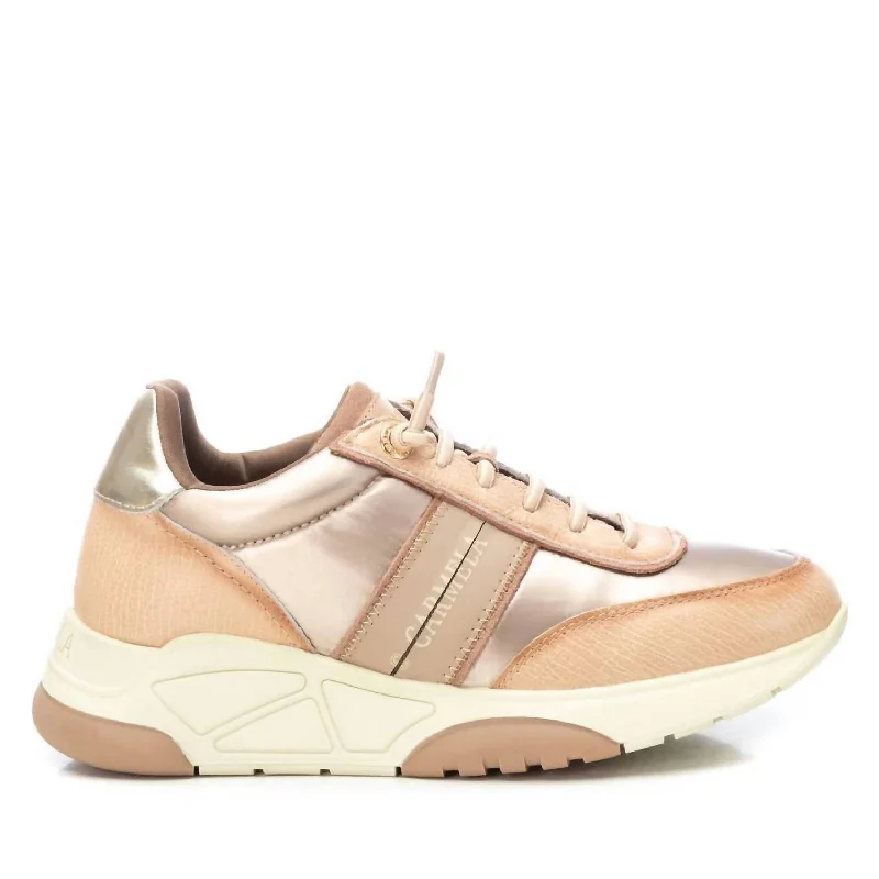 Retro - Style Women's Sneakers in Pastel Colors for a Nostalgic and Fashionable VibeWomen's Casual Sneakers In Beige